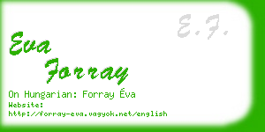 eva forray business card